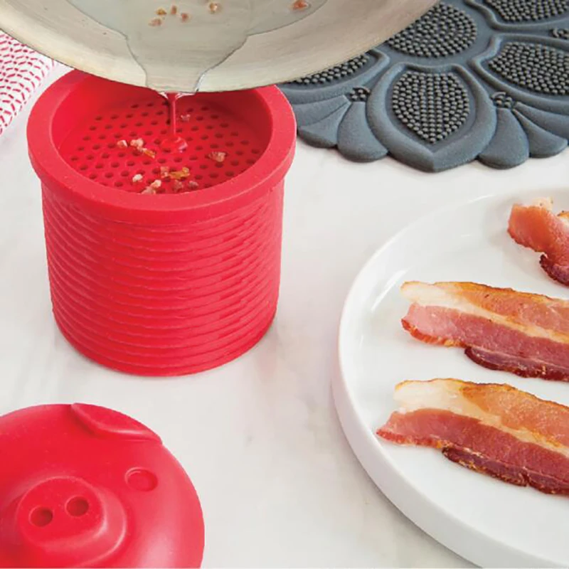 Pig-Shaped Frying Mesh Strainer Kitchen Cooking Colander Floor Drain Tableware Soup Barrel Barbecue Self-Frying Kitchen Tools