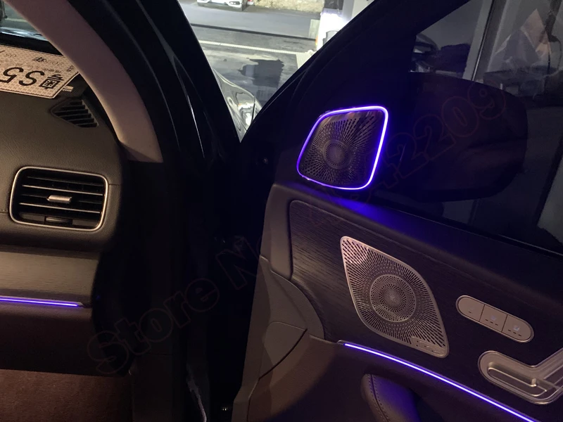 64-color For Benz GLS63 GLE53 GLE W167 GLS X167 LED Speaker Tweeter Door Cover lamp Nozzle Air Vent Sunroof Seat Ambient Light