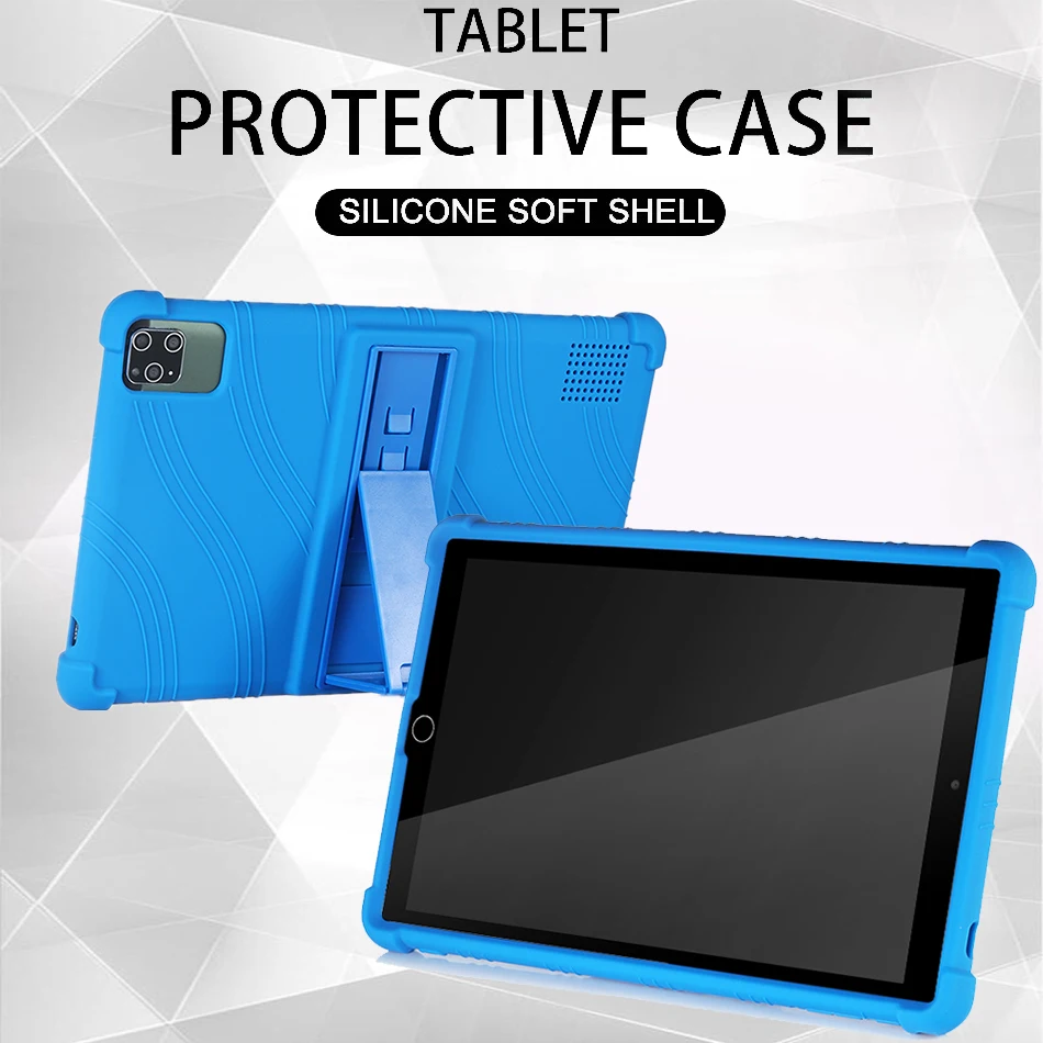 For Android Tablet 8 Octa-core 10.1 Inch protective Silicone shockproof solid color back cover Case Tablet tablet pc