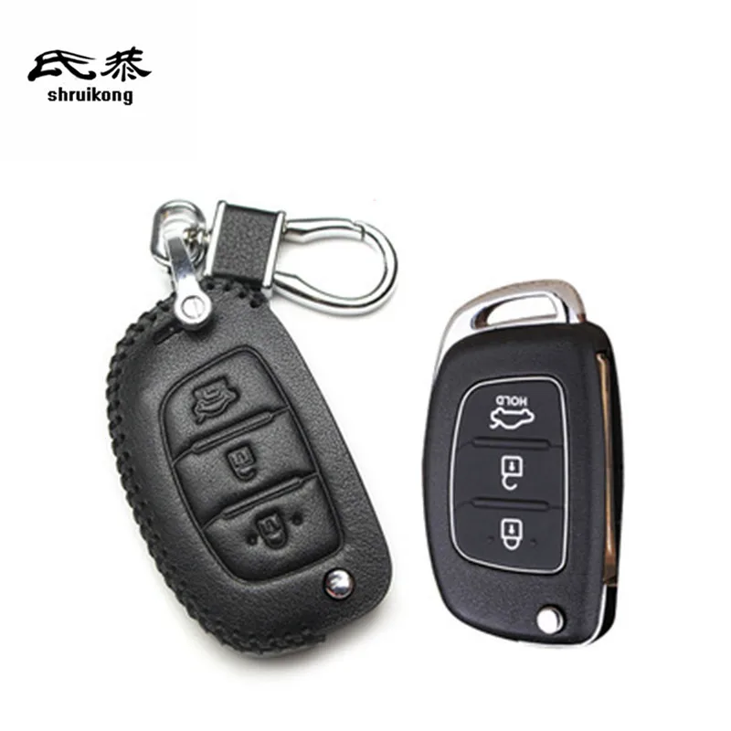 1Lot Leder Auto Schlüssel Fall Tasche Schutz Abdeckung Für Hyundai Solaris I10 IX35 Tucson Accent Getz Elantra Sonata CRETA Santa fe