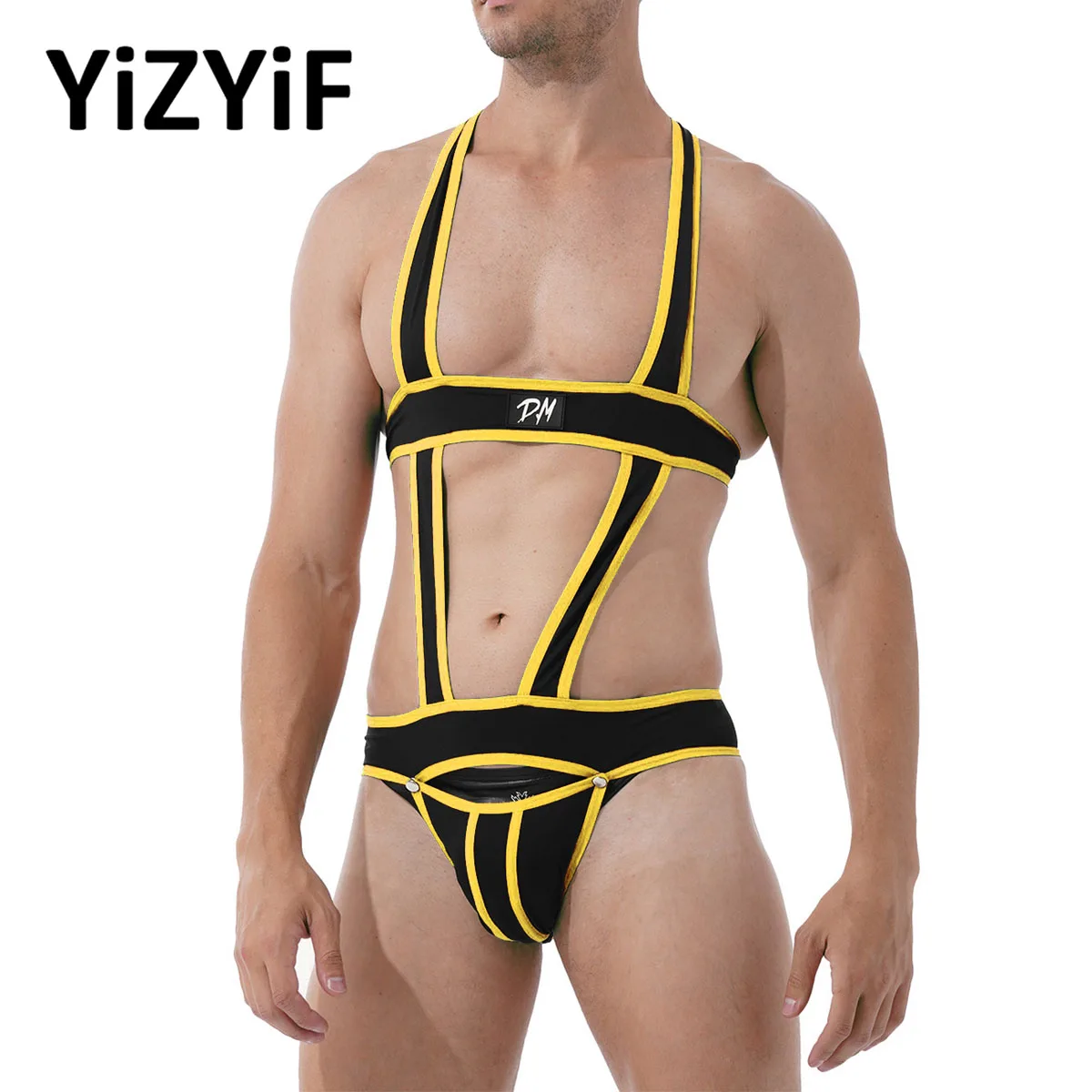 Mens Sexy Hollow Out Bodysuit Jockstrap Bodywear Underwear Wrestling Singlet Leotard Jumpsuits Suspender Sexy Teddies Underwear