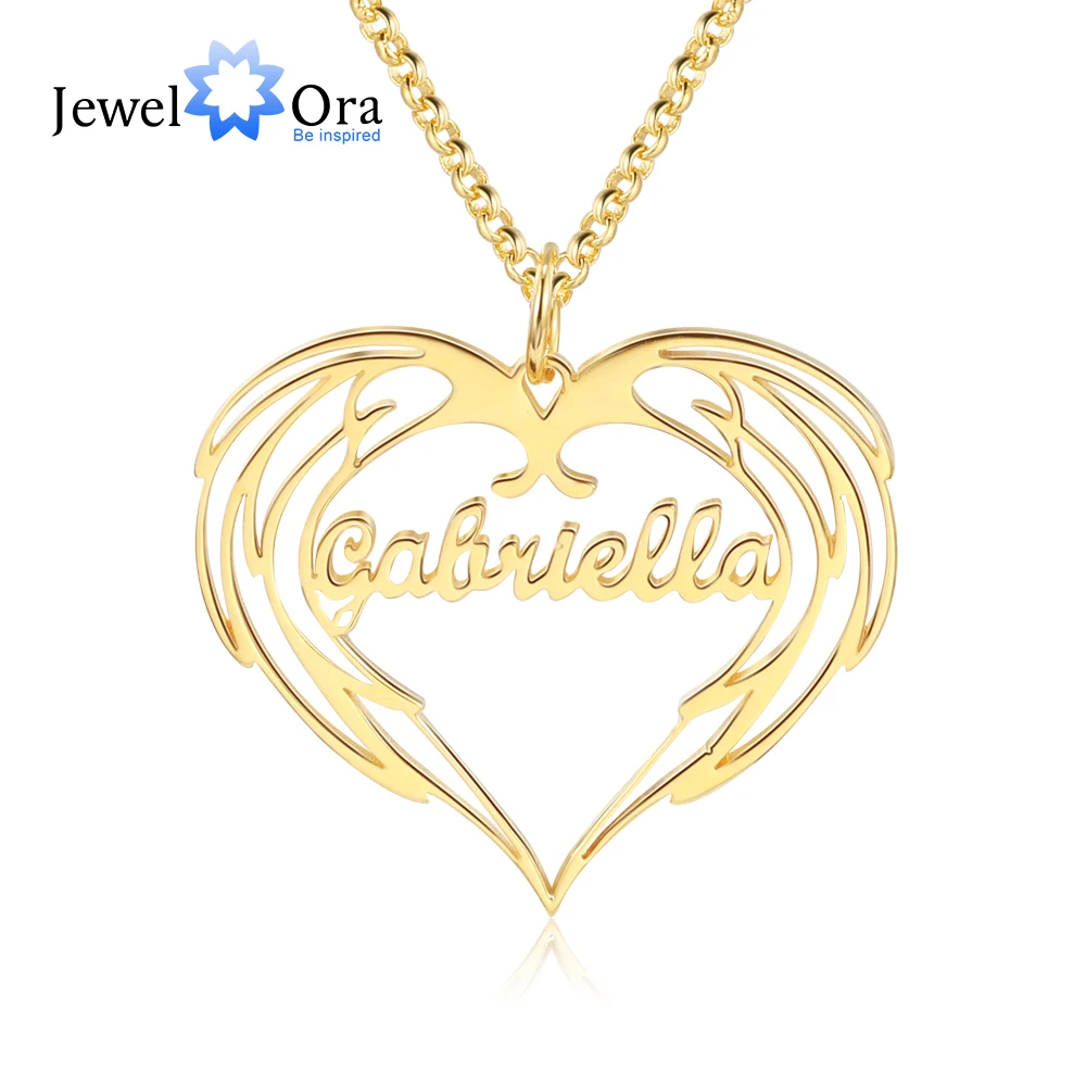 

JewelOra 925 Стерлинговое Серебро Сердце табличка ожерелья для женщин Персонализированные пользовательские с возможностью выбора любого имени кулон ювелирные изделия, подарок ко дню рождения