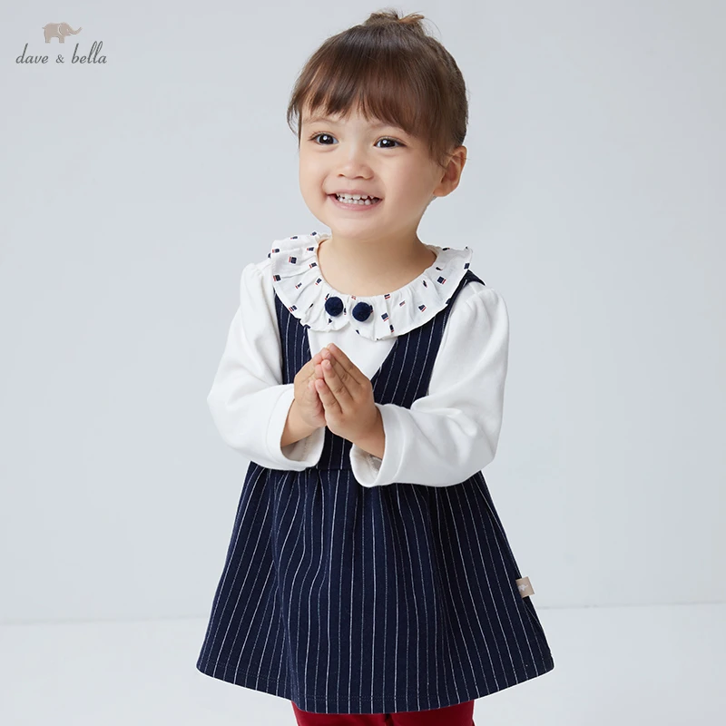 

DBM18811 dave bella autumn baby girls fashion striped patchwork clothing sets kids girl cute sets children 2pcs suit