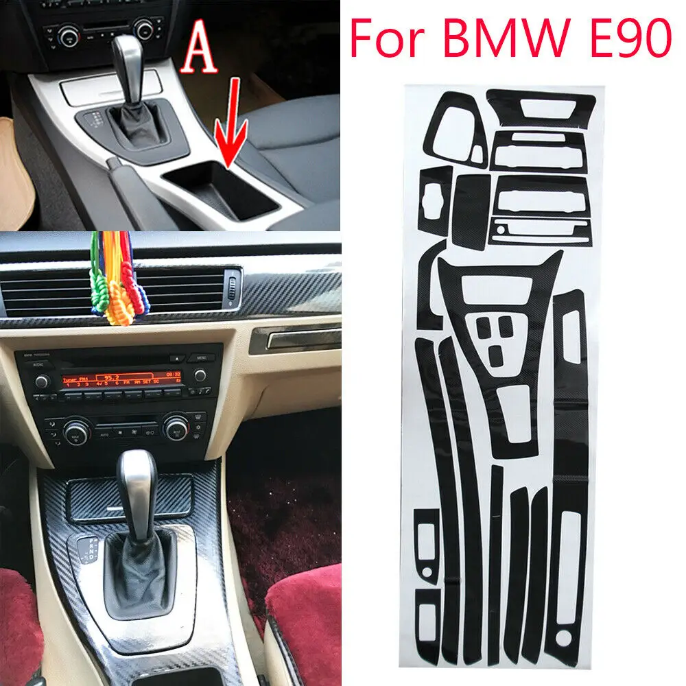 

Для BMW 323i 330i 335i E90 аксессуары 5D Светоотражающие углеродного волокна внутренняя Наклейка Виниловая наклейка