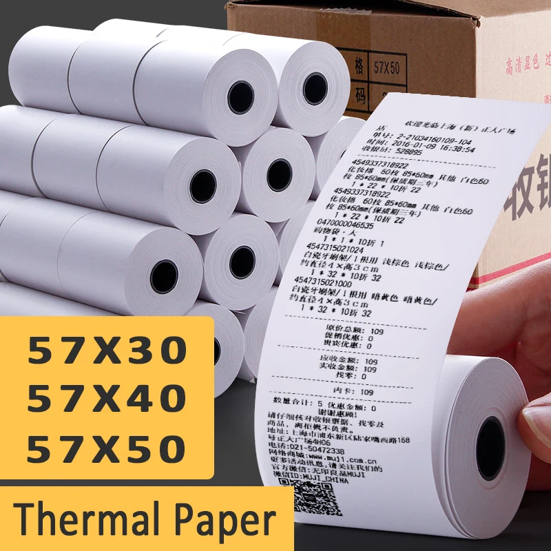 Thermal paper  super long 57x 30x 40x 50mm POS printer mobile bluetooth cash register paper rollfor for restaurant supermarket