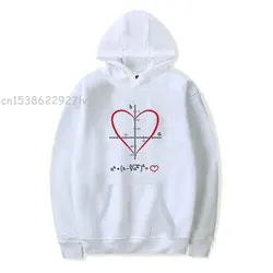 Sudadera con capucha para adolescentes, ropa con capucha y estética para primavera y otoño, ropa con estampado divertido de MensAll You Need Is Love Math Equation