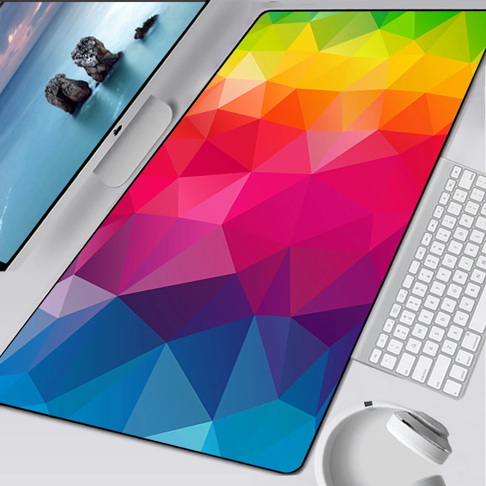 

Rainbow Colors Large Gaming Mouse Pad Computer Mousepad PC Gamer Mouse Mat Laptop Mausepad Mouse Carpet Keyboard Mat Desk Pad