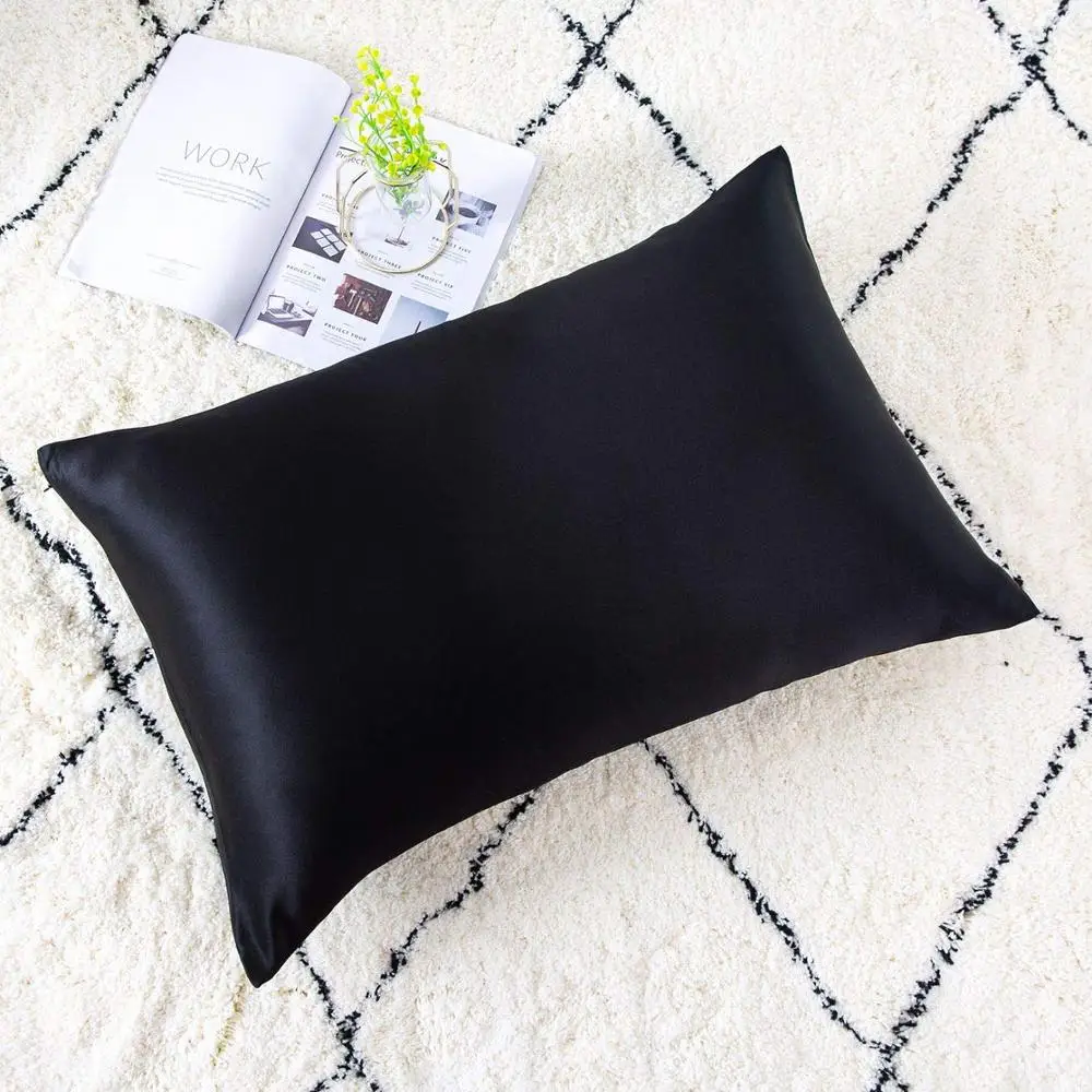 25MM Pure Silk Zipper Pillowcase 1pc 100% Nature Mulberry Silk Pillow Cover Single pillow Case