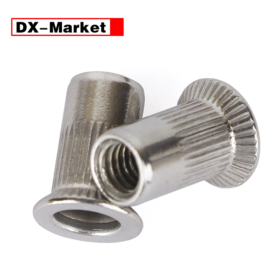 _ Заклепочная гайка, большая режущая головка, заклепочная гайка, резьбовые вставки из нержавеющей стали 304, заклепочные гайки с большой головкой, K008