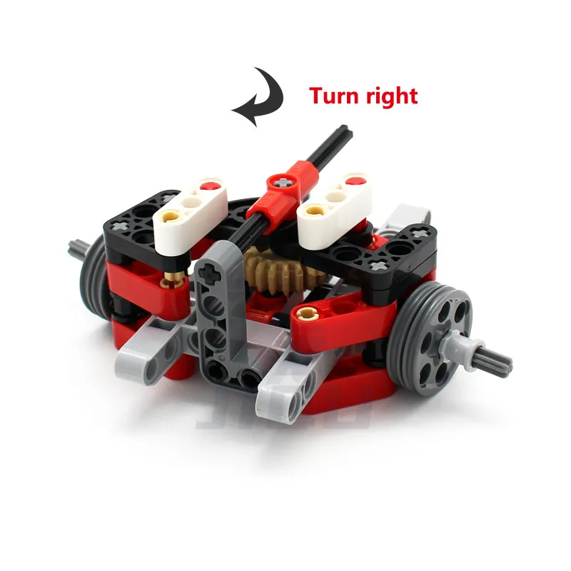 MOC High-Tech Car Drive Front Suspension Steering System Set Compatible Power Functions Servo Motor Building Blocks DIY Toy Gift