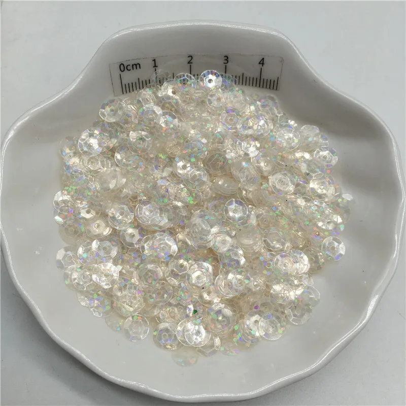 10g 6mm Laser Color Cup PVC Sequins Glitter Paillettes For Clothes,Hat,Shoes.Kids DIY.Crafts Handmade Accessory Wholesale