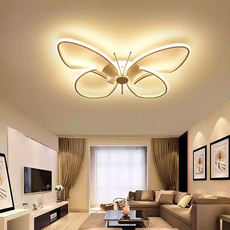 

Modern simple fashion butterfly ceiling lamp restaurant children's bedroom creative romantic led ceiling lamp free shipping