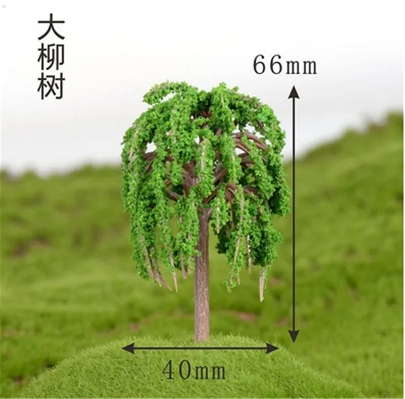 1PC Simulation Trees Garden Microlandscape Miniatures Plastic Figurines Mini Home Decoration High Quality Hot Sale Sakura