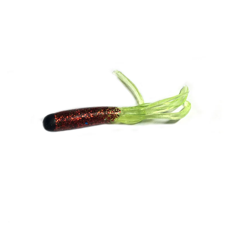 20pcs/lot Tubular Lures Multi-color Soft Baits 5cm/0.6g Artificial Silicone Beard Lure Wobblers Carp Fishing Gear tackle
