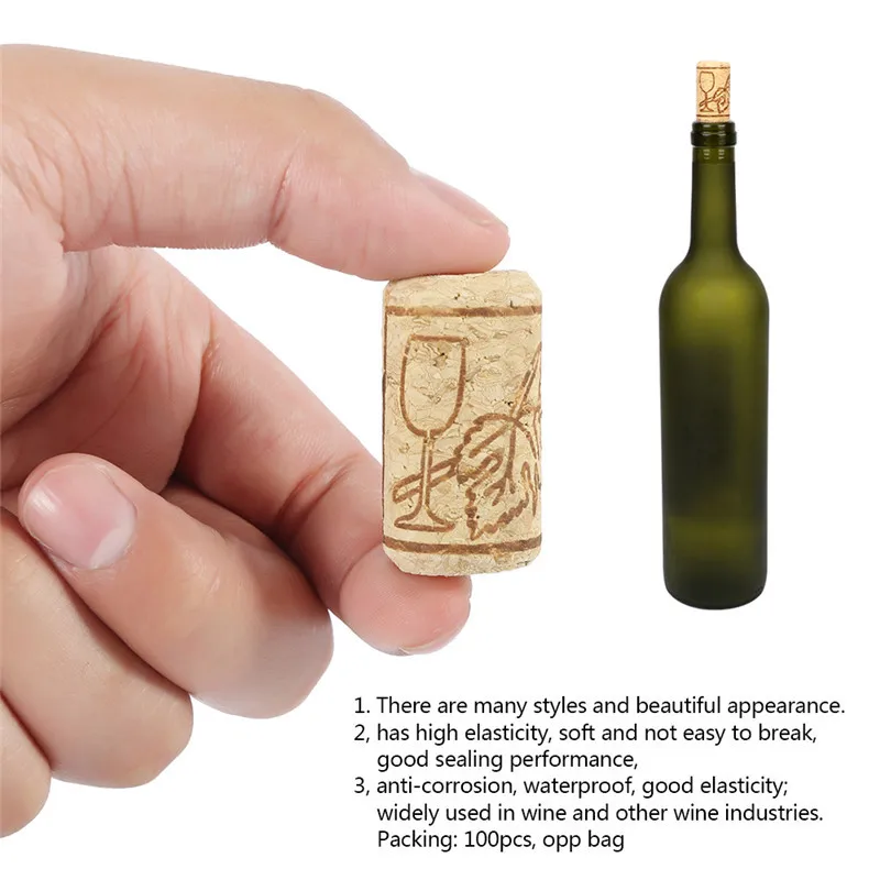 50 100 Pcs Wine Corks Stopper Natural Reusable Functional Portable Wine Cork Straight Stopper for Bottling of Wines or Crafting