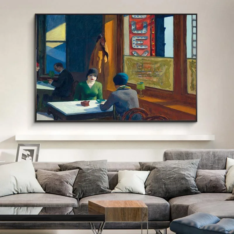 Edward Hopper Famous Canvas Painting Modern Abstract Posters and Prints Cuadros Wall Art Picture for Living Room Home Decoration