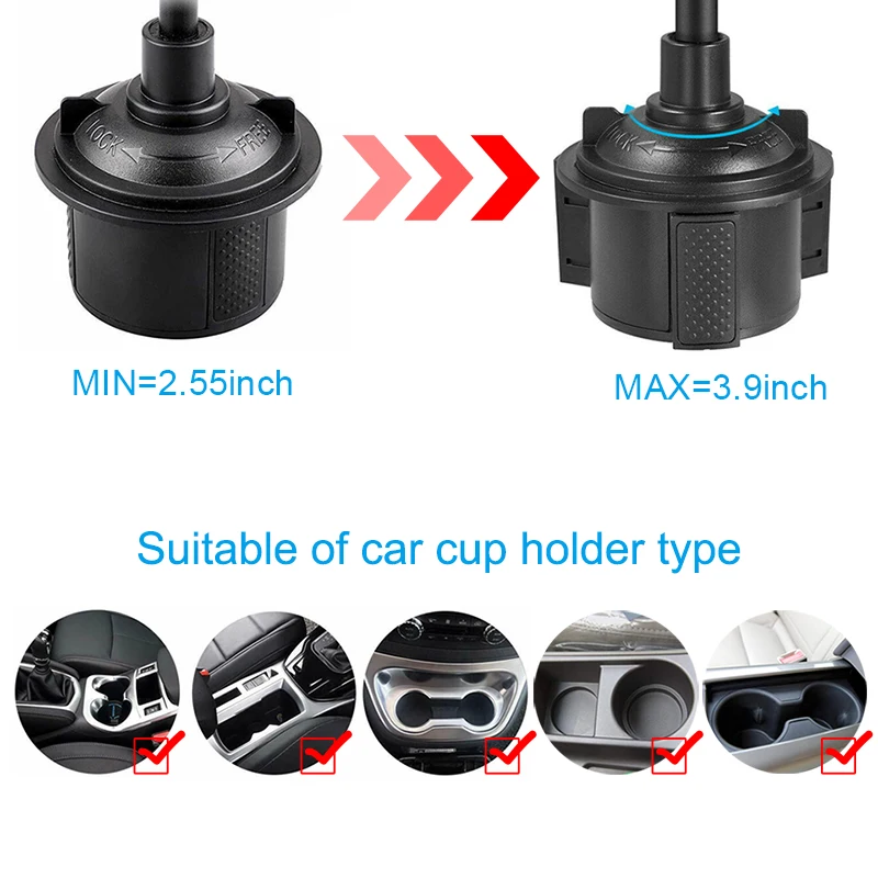 Adjustable Gooseneck Cup phone Holder Magnetic Car Cup Holder Phone Mount Long Arm Phone Cup Holder For Xiaomi Redmi Note 7 GPS