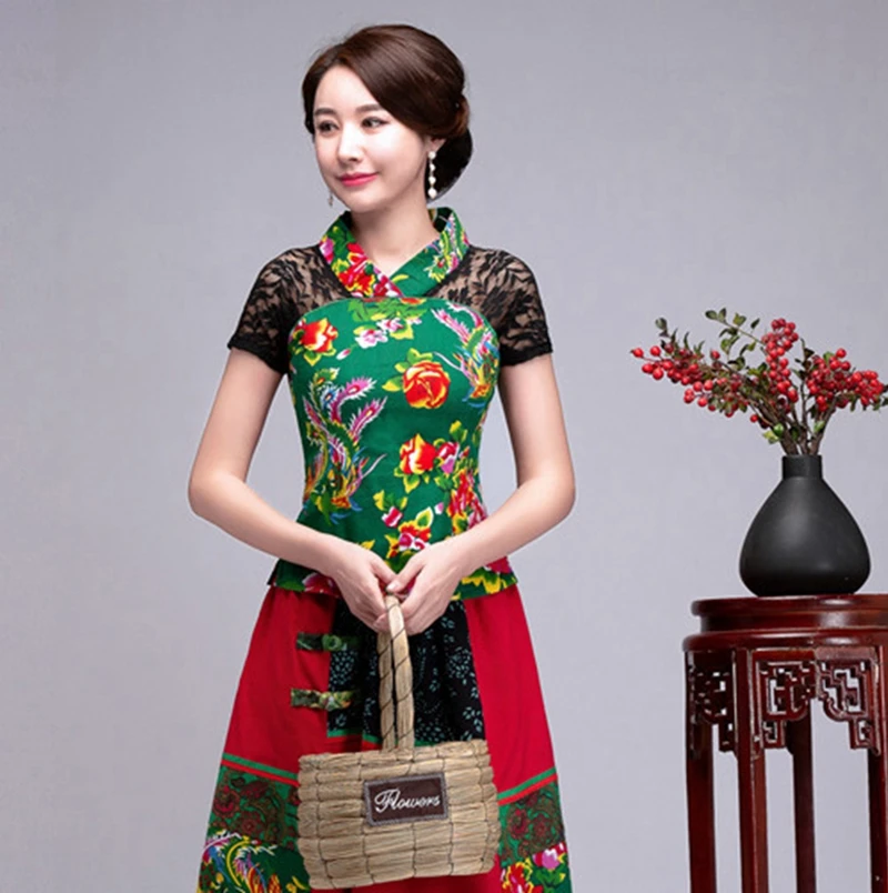 

Fashion Brand Women Shirts Women Linen Shirt Cotton Linen Embroidered V-neck Blouse Short-sleeved Shirt Top Brand Blouse