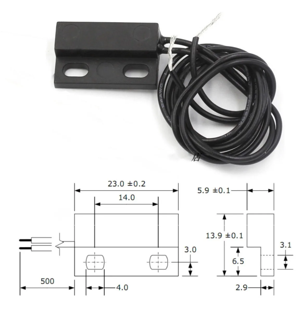 2 pièces GPS-23 avec aimant Reed interrupteur magnétique interrupteur trou de montage avec câble normalement ouvert/Normal fermé magnétique Swtich capteur