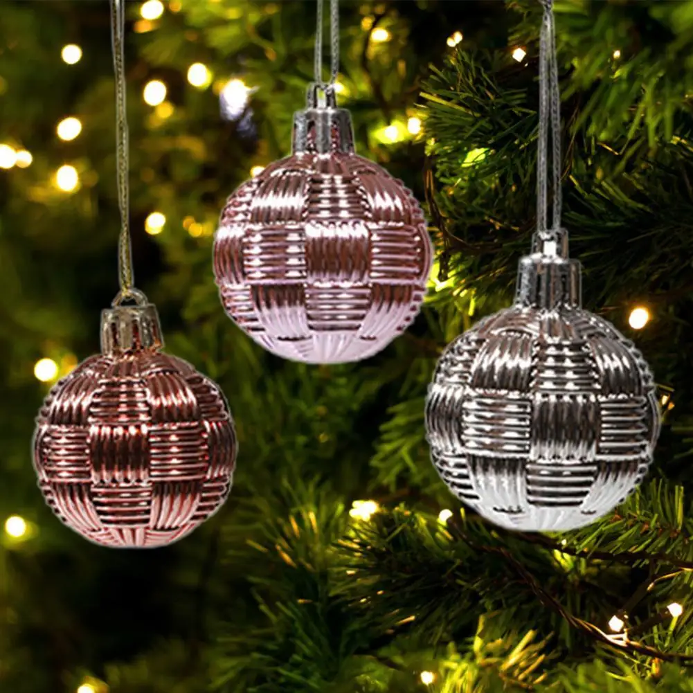 1 caja de bolas de Navidad antideformadas, colgantes de plástico brillante para fiesta de Navidad, adornos, decoración del hogar