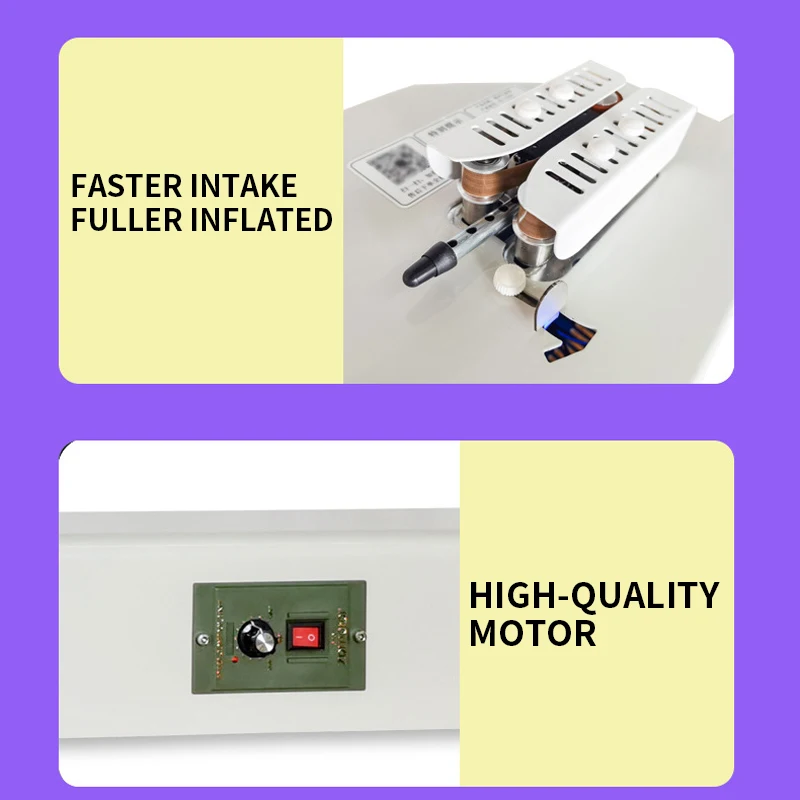 Bubble film inflator, automatic inflating and rewinding machine, rewinding frame, gourd film inflator, bubble bag inflating
