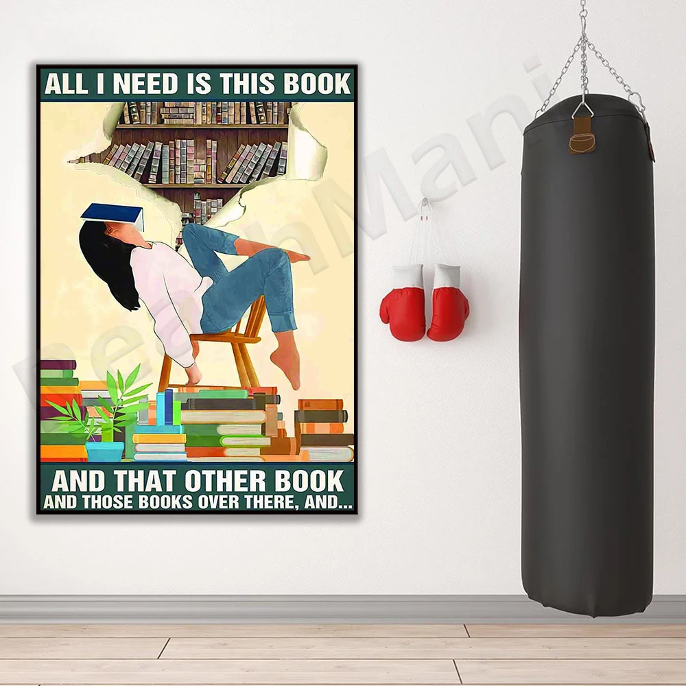 Librarian book canvas poster I only need this book and that book and those books over there and printing