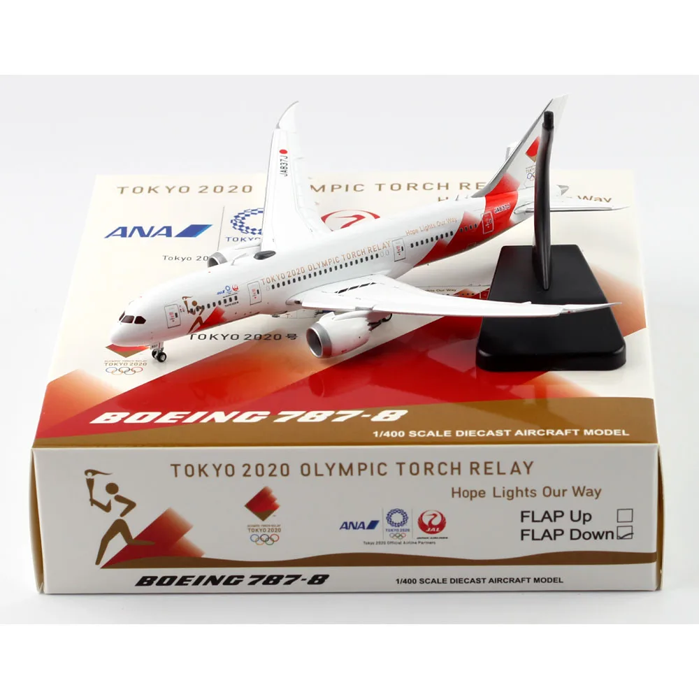 

EW4788003A 1:400 Alloy Collectible Plane JC Wings ANA JAL Torch Relay Boeing B787-8 Diecast Aircraft Jet Model JA837J Flaps Down