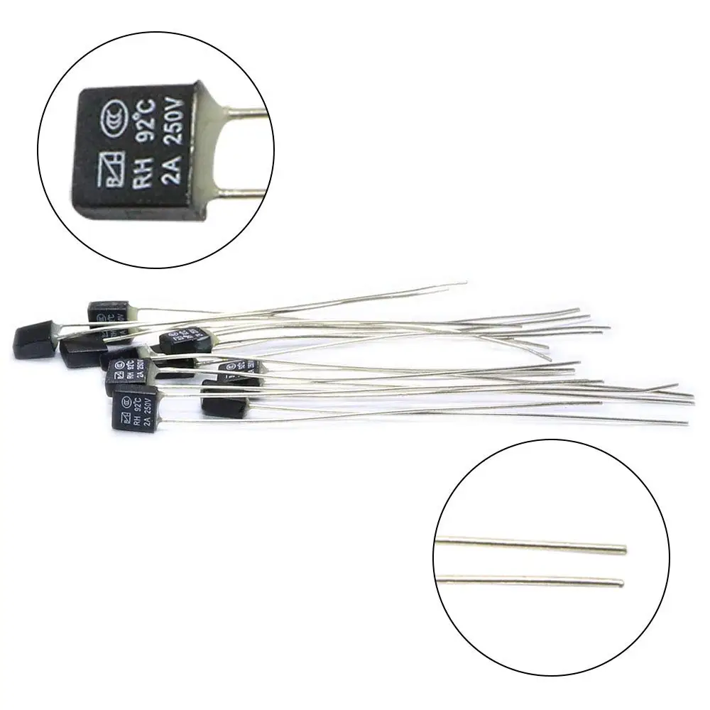 100PCS Schwarz Quadrat Fan Motor 2A 250V Thermische sicherung LED Fues 95 105 110 115 120 125 130 135 140 145 150 grad Temperatur Schalter – Detail 4