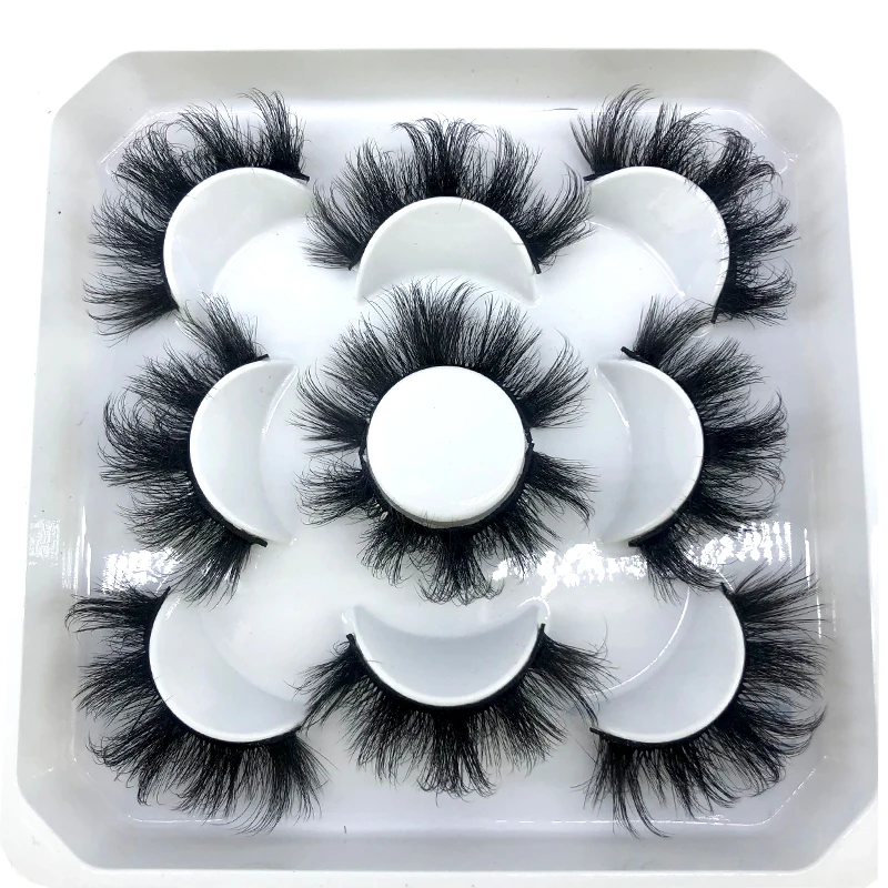 5 Paar flauschige Wimpern 8–25 mm 3D-Nerzwimpern lange dicke natürliche falsche Wimpern Großhandel Wimpern Anbieter Make-up Nerzwimpern – Detail 4