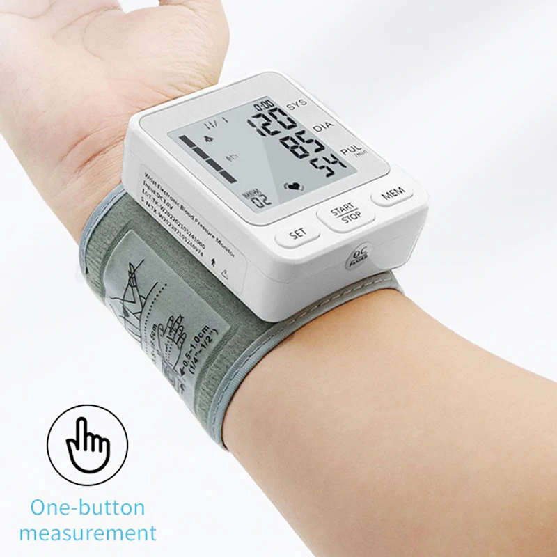 Wrist Blood Monitor Automatic Upper Arm Pulse Meter Arterial Pressure Digital Heart Rate Pulse BP Sphygmomanometer