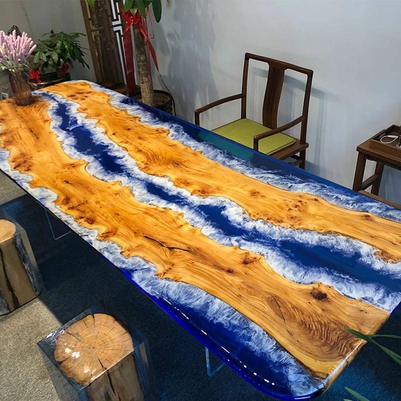 Epoxy resin River table solid wood big board walnut rosewood household log tea table table tea table book desk