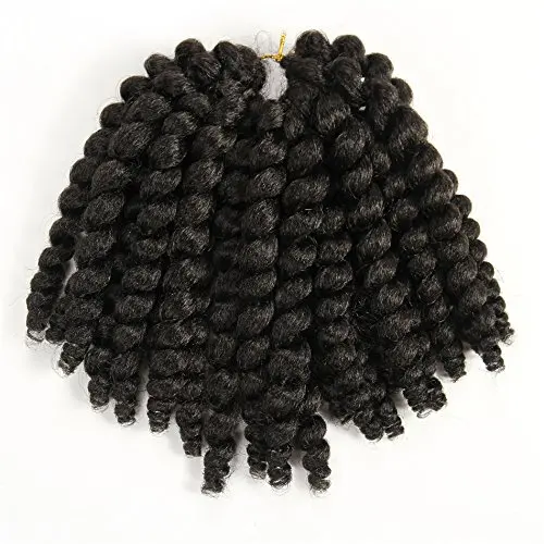 8 inch Black Wand Curly Braids Jamaican Bounce African Collection Crochet Braiding Hair Twist Synthetic Hair Extens