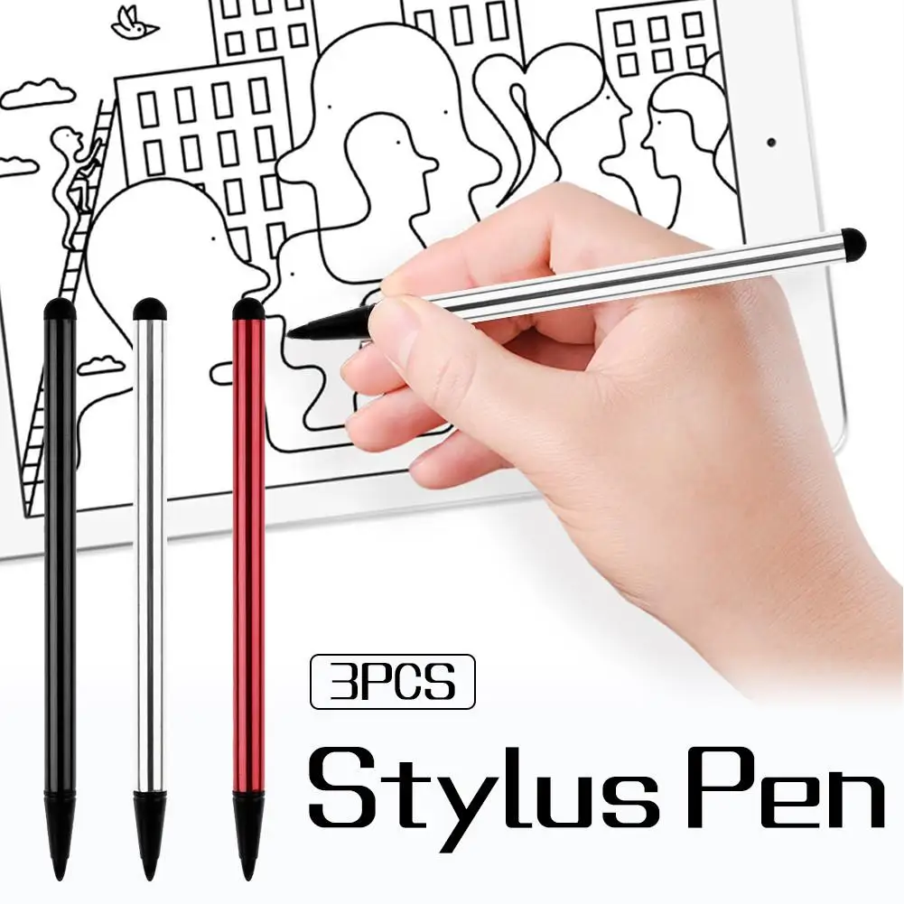 3pcs Mobile Phone Strong Compatibility Touch Screen Stylus Ballpoint Metal Handwriting Pen Suitable For Mobile Phone