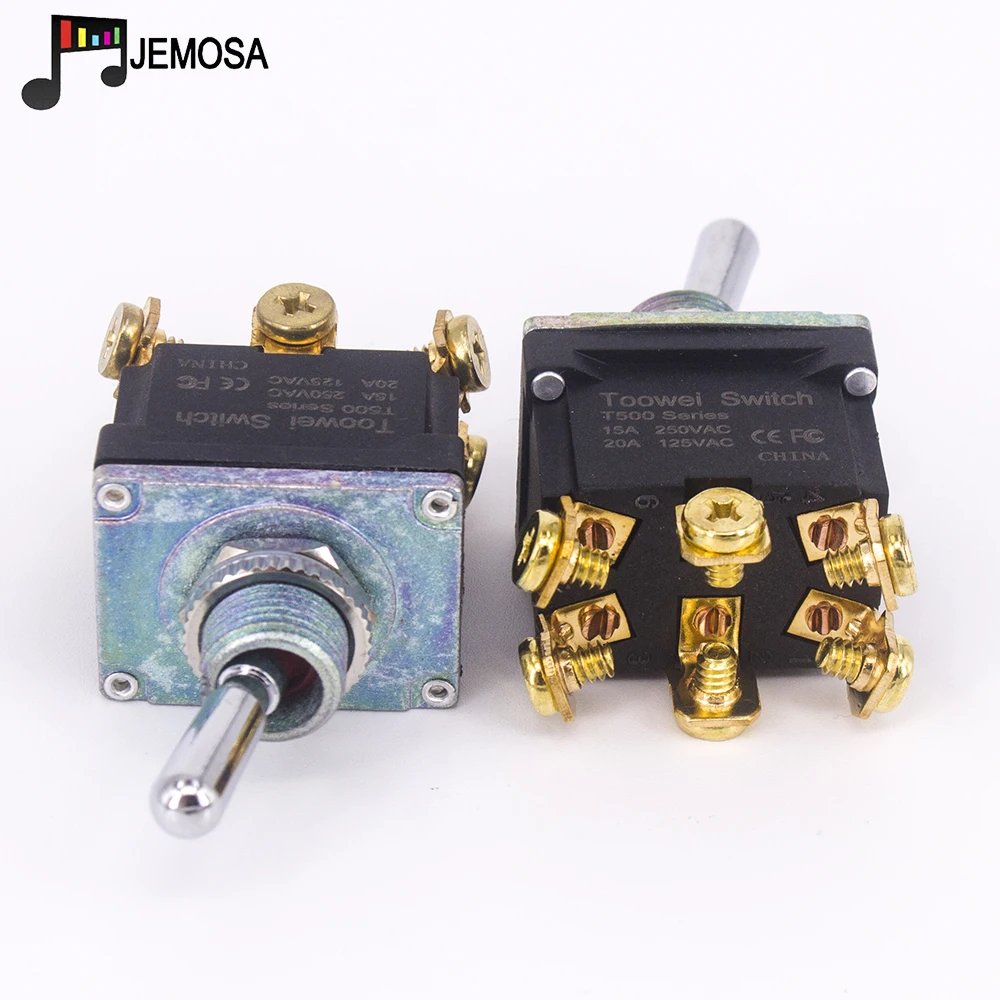 1 قطعة Toowei 6 دبابيس للماء تبديل التبديل على على 15A 250V/ 20A 125V SPST/الجمعية حفرة 12 مللي متر المسمار الاتصال AC الطاقة التبديل