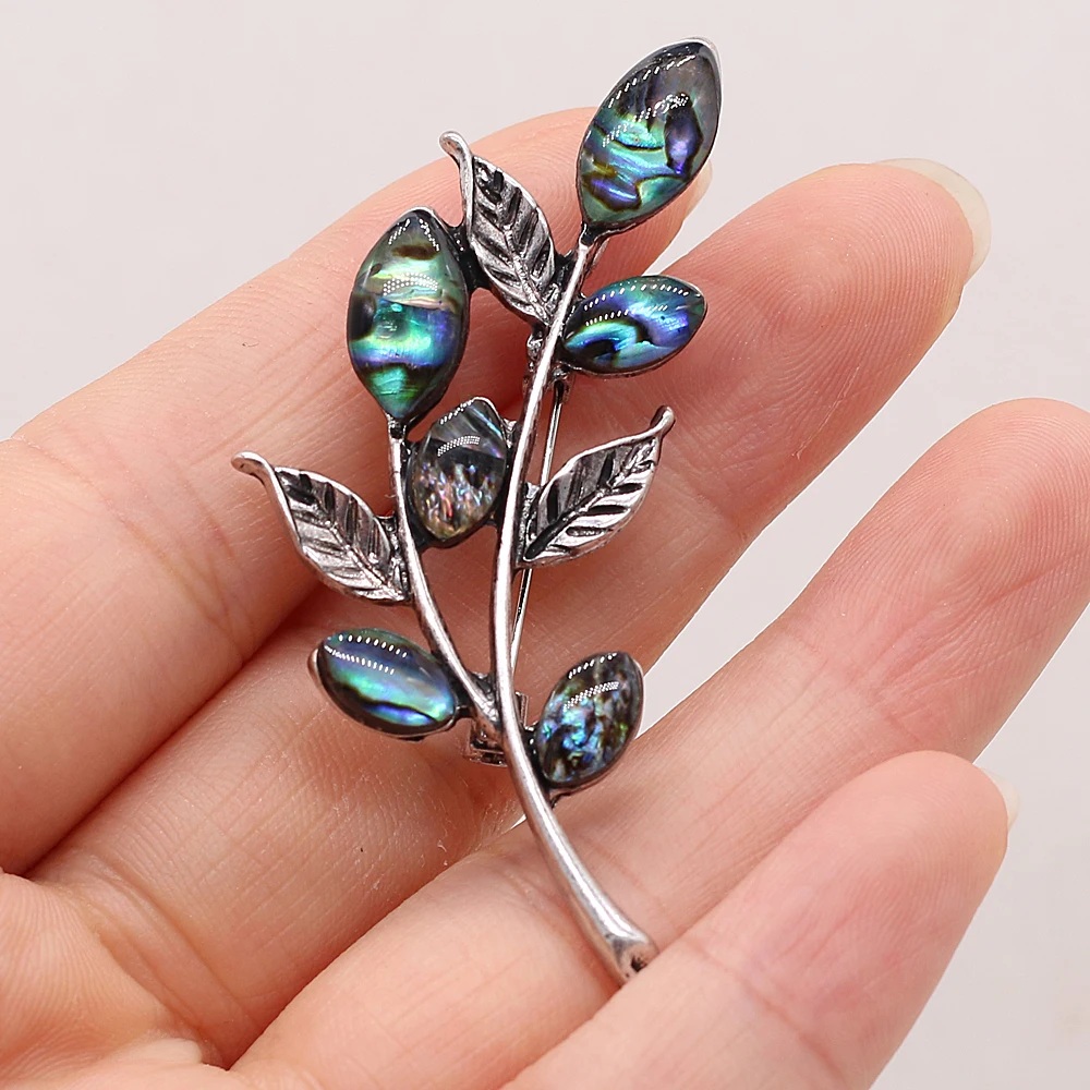 Natural Shell Brooch The Mother Of Pearl Leaf-Shaped Pendant For Jewelry Making DIY Necklace Bracelet Earrings Accessory