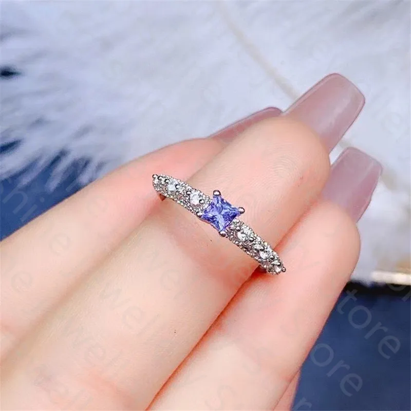 

Super beautiful high-quality tanzanite ring, 925 silver women's new ring, demonstrating youthful temperament