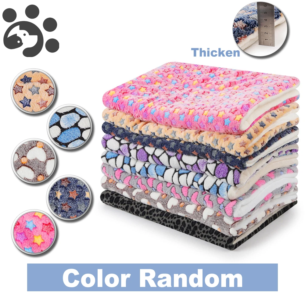 Thickened Dog Mat Pet Bed Flannel Dogs Mats Winter Warm Cat Dog Blanket Puppy Sleeping Cover Towel Cushion for Large Small Dogs