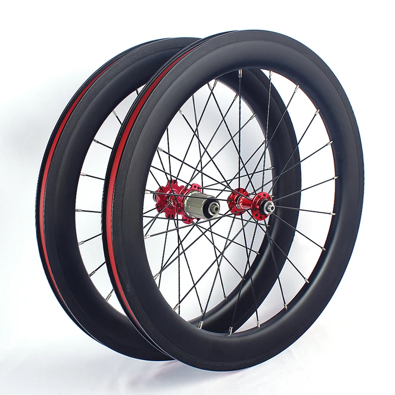 Novatec-Carbon Fiber Road Bike Wheels, Folding Bicycle Wheel Set, 20Inch, A211, F372SB, 406/451 V Brake, 74X130mm