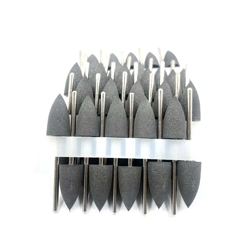 50pcs Grey Green Dental SILICONE Polishers Resin Base Acrylic Polishing Burs New Dental lab burs 2.35mm