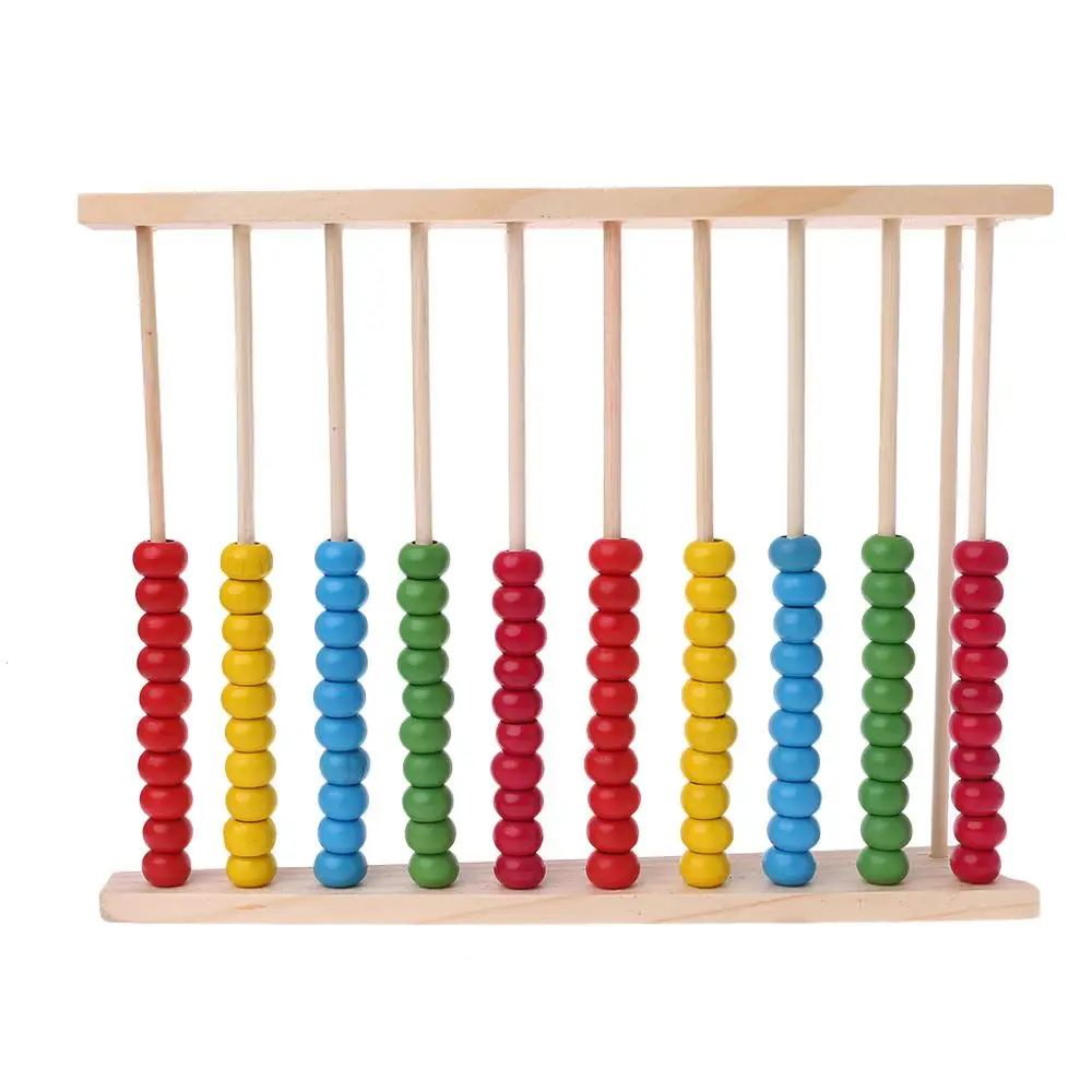 

Wooden Abacus 10-row Colorful Beads Counting Kid Maths Learning educational toy