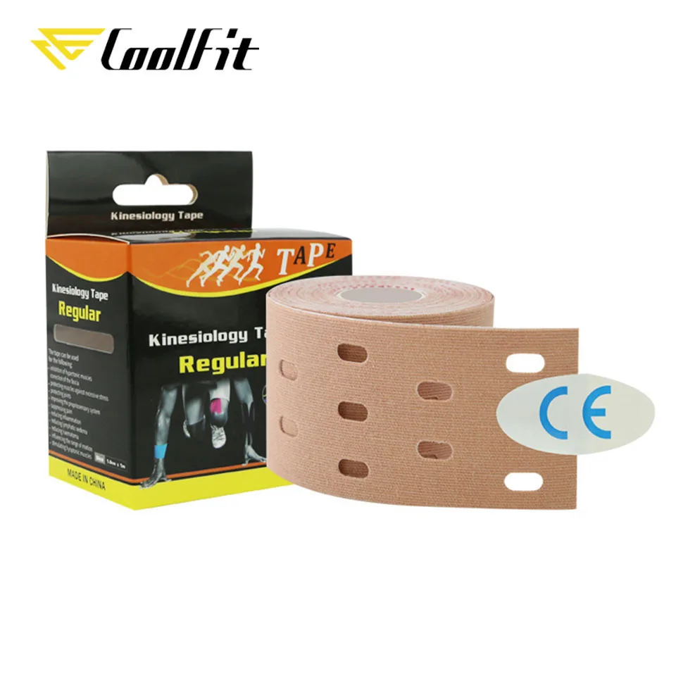 CoolFit 5cm*5m Upgraded Pre Cut Muscle Tape Elastic Roll Sport Kneepad Internal Cotton Elastic Adhesive Kinesiology Patch Injury