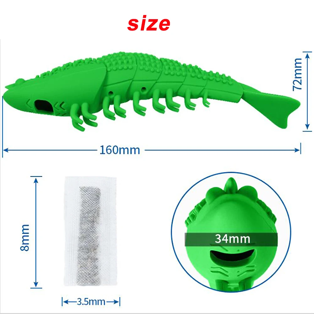 Pet Silicone Toy Cat Fish Shape Toothbrush lobster Catnip Interactive Chew Clean Teeth Toy Cats Toys Resistance 2