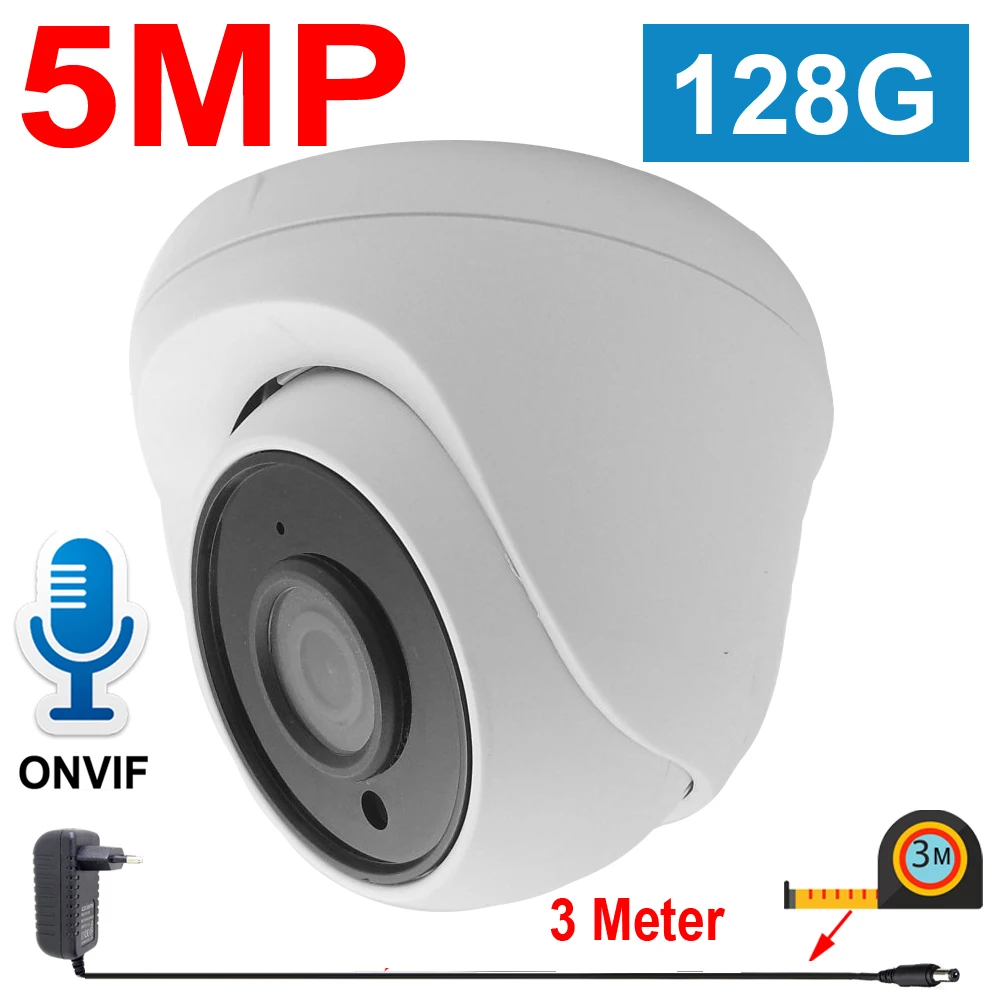 JIENUO Dome bezprzewodowa kamera ip 128G Cctv Audio IR kamera wideo Ipcam kamera do obserwacji podczerwieni noc Onvif P2P HD kamera