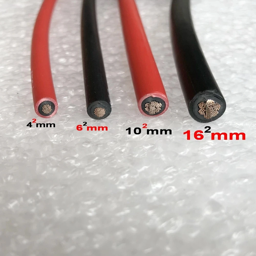 20 Meters Solar Panel Extension Cable Copper Wire 6/4/2.5 mm2 10/12/14AWG TUV Black Red Double Sheathed Wire for Solar PV System