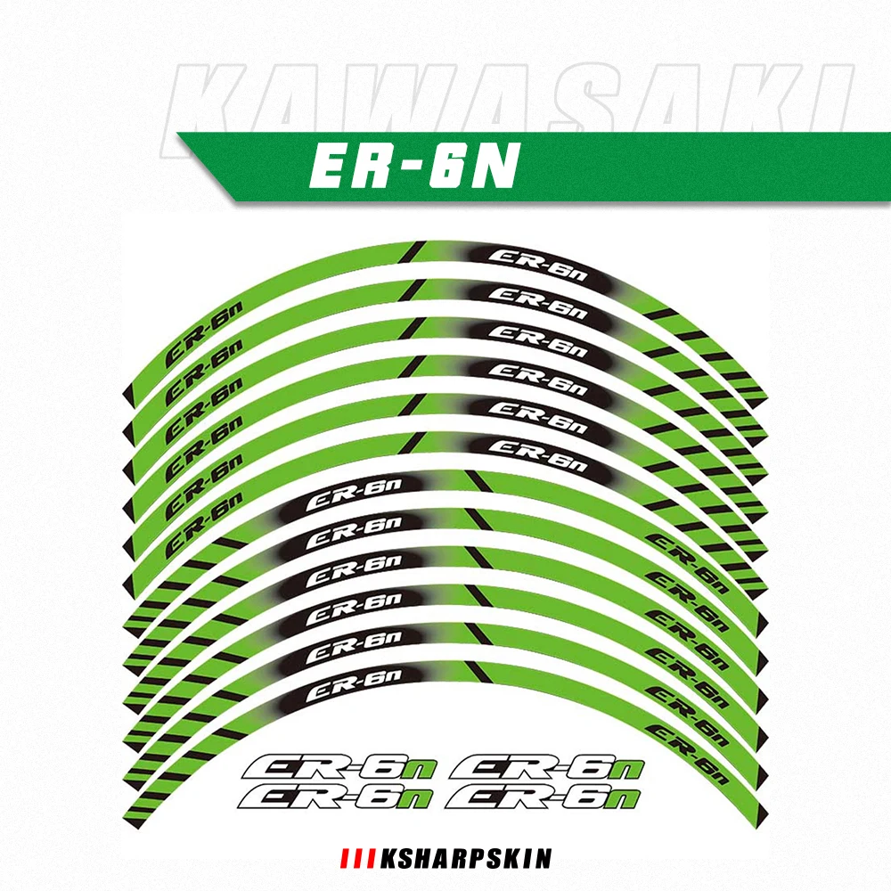 Motorcycle decal Outer wheel rim stickers tire film border reflective decals  decoration sticker For Kawasaki ER-6N  ER6N  er 6n