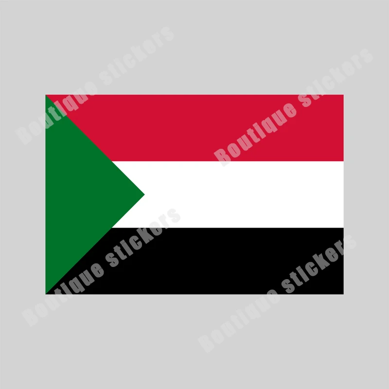 Car Decoration Decals Sudan Flag National Emblem Sticker Waterproof Sunscreen Popular Car Window Bumper Rear Fuel Tank Trunk