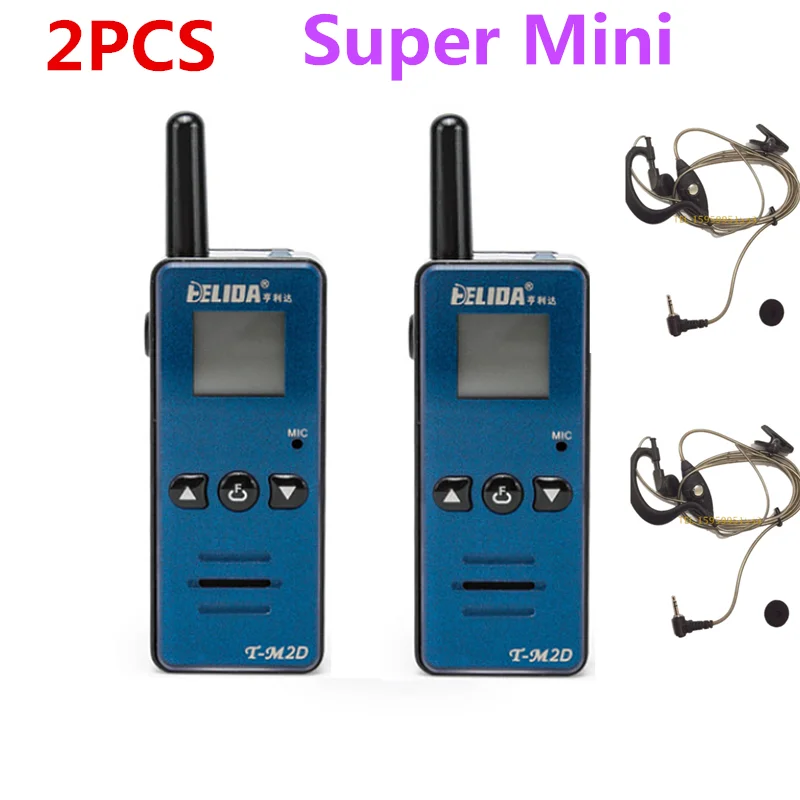 NEW 2pcs Mini Walkie talkie 400-480MHZ Handheld Children Two Way Radio T-M2D Super Tiny FRS/GMRS HENGLIDA Walky Talky