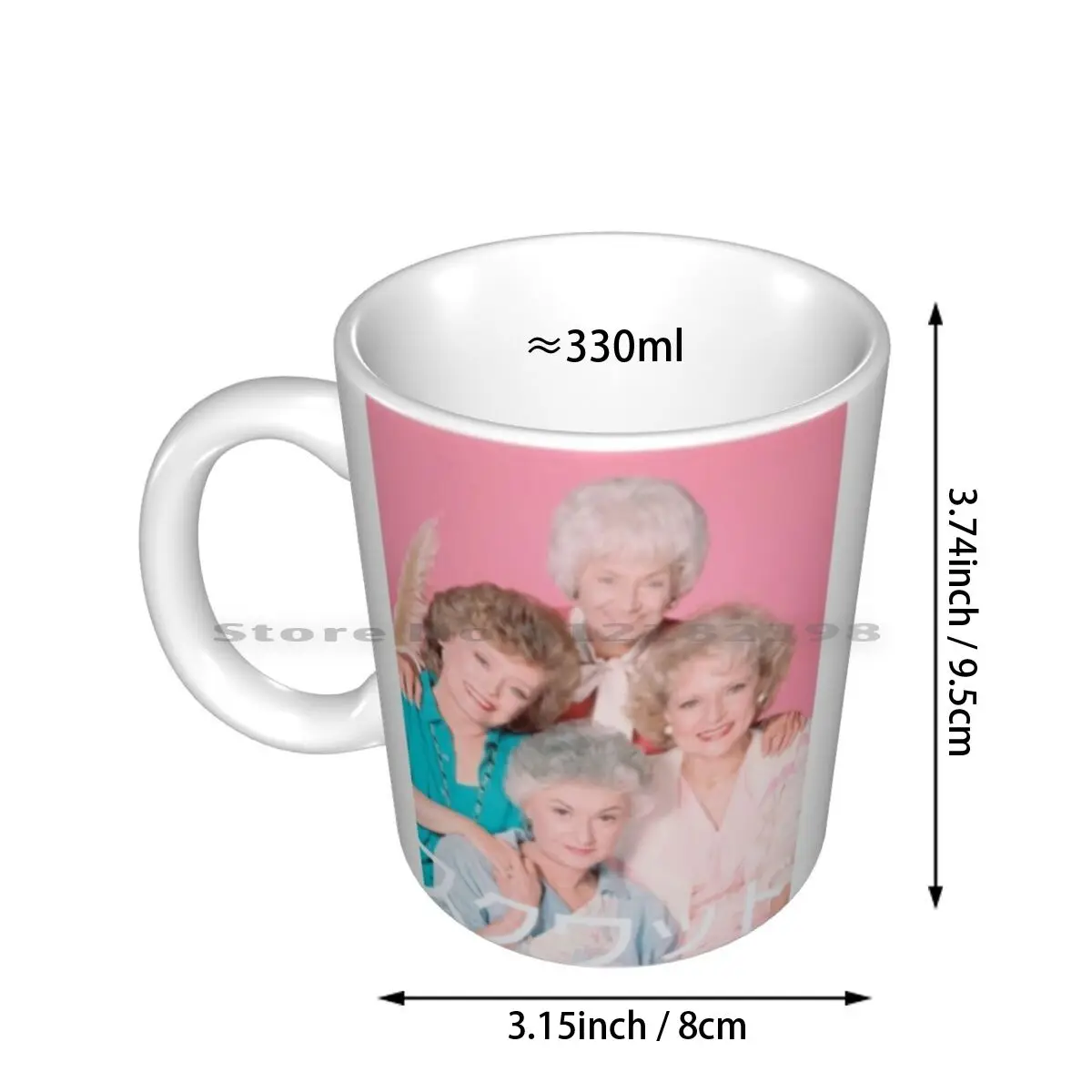 Golden Girls Squad Kanji Ceramic Mugs Coffee Cups Milk Tea Mug Golden Girls Squad White Bea Arthur Aesthetic Japanese Sad Boy