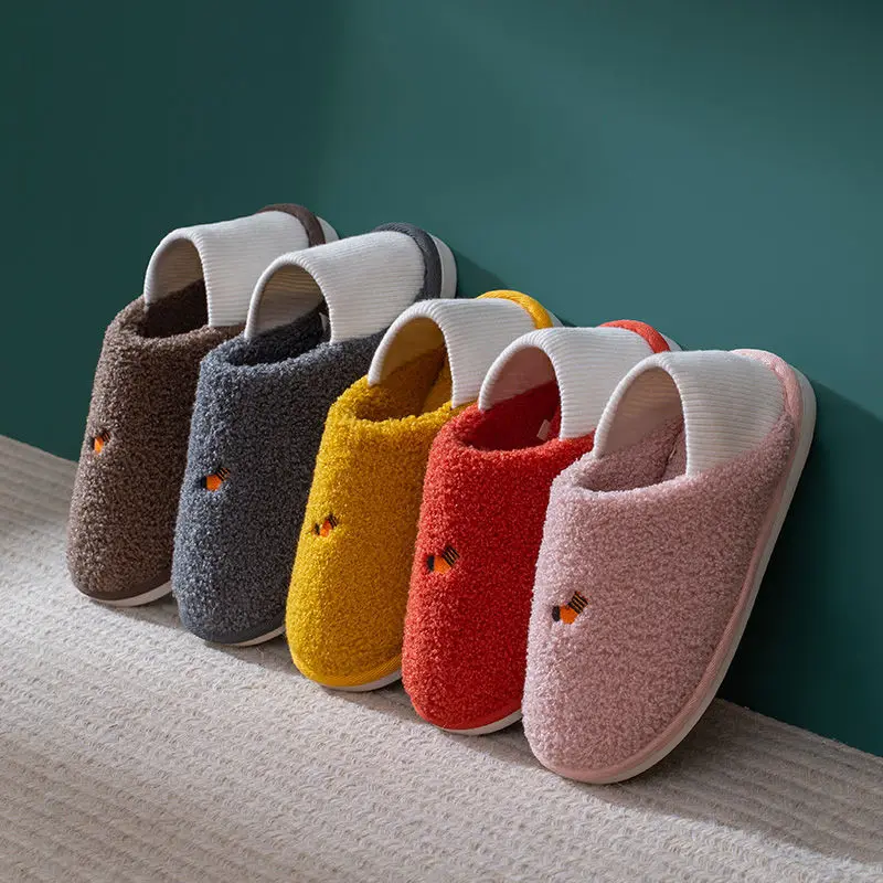 Katoen Slippers Winter Leuke Zak Hak Thuis Warm Indoor Zwangere Vrouwen Schoenen Pluche Dikke Zolen Anti-Slip Slippers