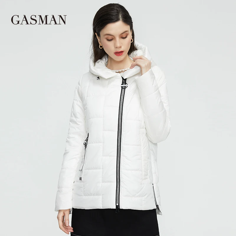 GASMAN new Women\'s spring  autumn jackets 2022 Stand-up Collar zipper Women Coat Fashion short Warm outwear casual parka 81855